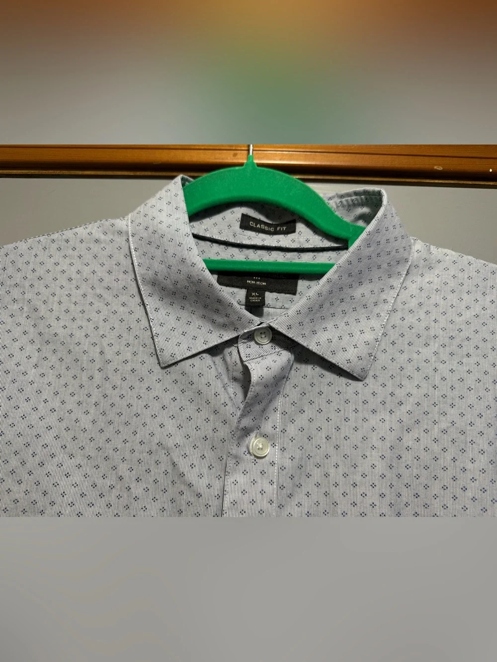 Light Blue Micro-Pattern Dress Shirt- Banana Republic XL